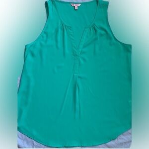 sleeveless button down shirt BUNDLE with scarf  Aqua green, XL CANDIES
